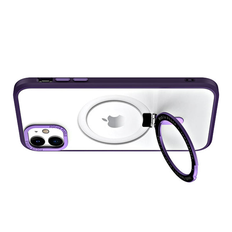 For iPhone 11 6.1 inch Skin-touch Phone Case Compatible with MagSafe Shock-absorbing Electroplating Camera Frame Design PC TPU Kickstand Cover For iPhone 11 6.1 inch Skin-touch Phone Case Compatible with MagSafe Shock-absorbing Electroplating Camera Frame Design PC TPU Kickstand Cover